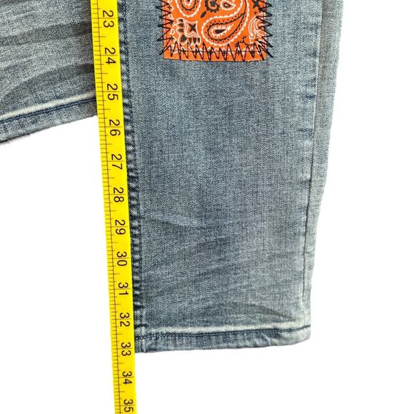 Serenede Distressed Patchwork Multicolor Embroidered‎ Ripped Jeans Mens 40 - Picture 10 of 10